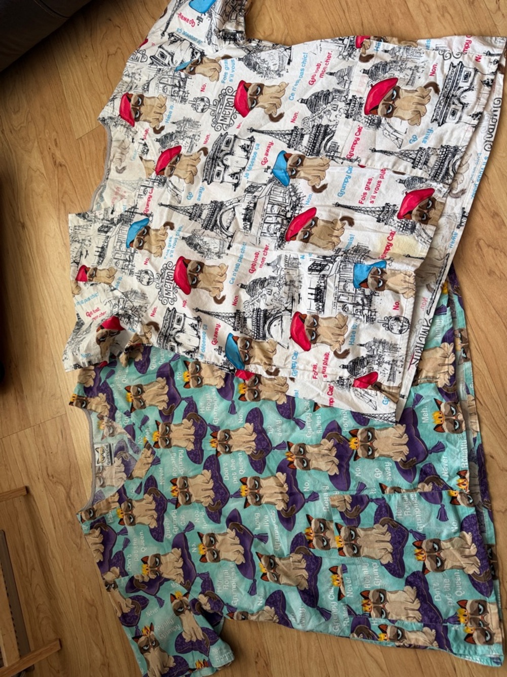 Grumpy cat scrub tops two piece lot size extra large